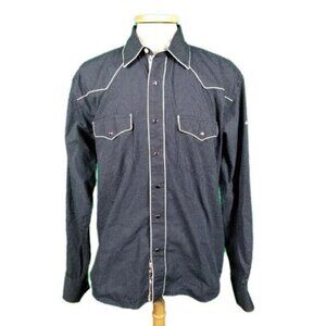 Riley & McCormick XL Blue Dot Pipelines Western Shirt
